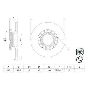 Disco de freno BOSCH 0 986 479 F62 volver, completo, 1 pieza