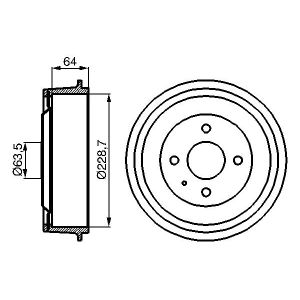 Tambour de frein BOSCH 0 986 477 012