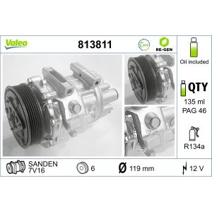 Compressor, ar condicionado VALEO 813811