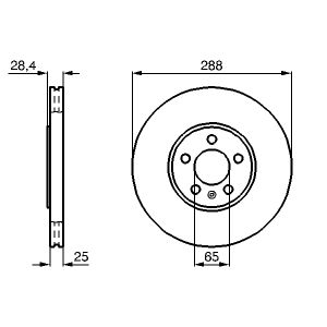 Disque de frein BOSCH 0 986 478 619 avant, ventilé, à haute teneur en carbone, 1 pièce