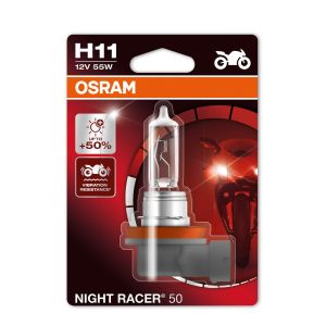 Lámpara incandescente halógena OSRAM H11 Night Racer 50% Moto 12V, 55W