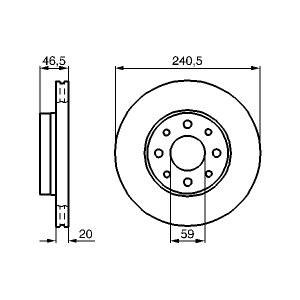 Disque de frein BOSCH 0 986 478 878 avant, ventilé, 1 pièce