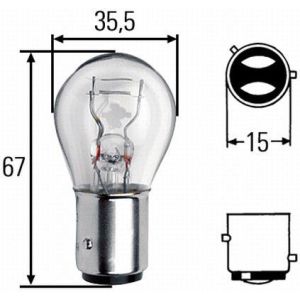 Lâmpada HELLA P21/4W Standard 12V, 21/4W, 10 peça