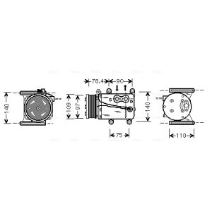 Compressor, ar condicionado AVA COOLING JRAK034