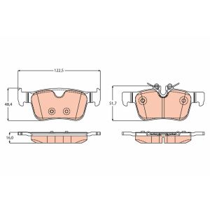 Kit Pastiglie Freno A Disco TRW GDB1153 - Ricambio Auto, Montaggio Facile - 2