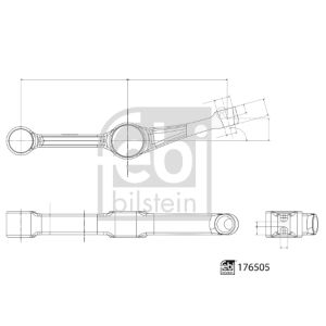 Braccio di controllo, sospensione ruota FEBI BILSTEIN 176505 assale anteriore, rechts, posteriore