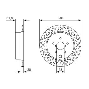 Disque de frein BOSCH 0 986 479 V05 arrière, ventilé, 1 Stück