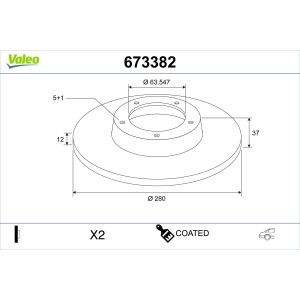 Bromsskiva VALEO 673382