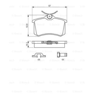 Bremsbelagsatz BOSCH 0 986 494 621, Hinten