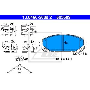 Bremsbelagsatz ATE 13.0460-5689.2, Vorne
