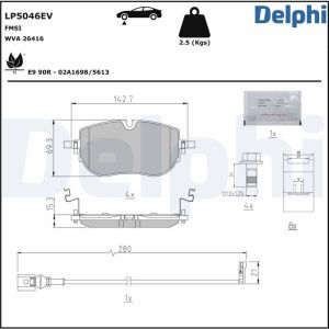 Bromsbeläggssats DELPHI LP5046EV