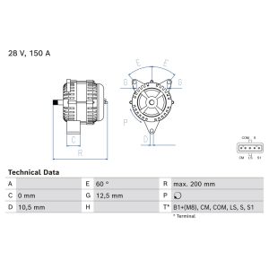 Drehstromgenerator BOSCH 0 986 085 300