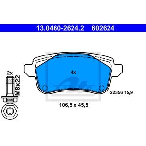Bremsbelagsatz ATE 13.0460-2624.2, Hinten