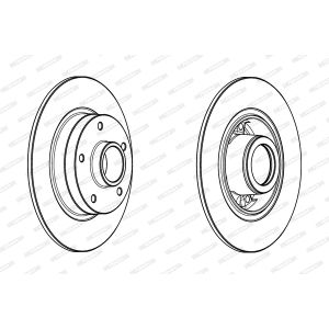 Remschijf FERODO DDF1732-1 achter, volledig, 1 Stuk