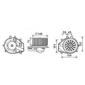 Moteur électrique, pulseur d'air habitacle AVA COOLING VN8352