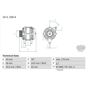 Alternador trifásico BOSCH 0 986 049 161