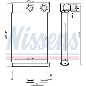 Scambiatore di calore, riscaldamento interno NISSENS 72669