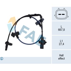 Sensor do ABS traseiro, direito FAE 78691