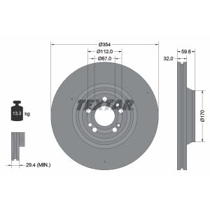 Disco de freno TEXTAR 92306005 vorne, ventilado , altamente carbonizado, 1 Pieza