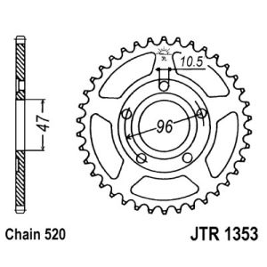 Tandwiel achter JT JTR1353,40