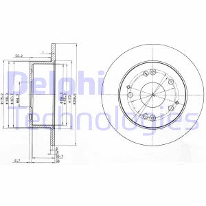 Discos de freno DELPHI BG3745 hinten, macizo, 2 Pieza