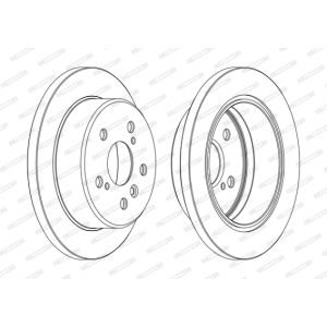 Remschijf FERODO DDF1598C achter, compleet, 2 stuk