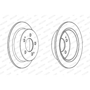 Remschijf FERODO DDF1753C achter, compleet, 2 stuk