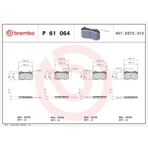 Levyjarrun jarrupalasarja BREMBO P 61 064