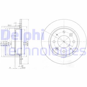 Jarrulevy DELPHI BG3336 takana/täydellinen/2 kpl