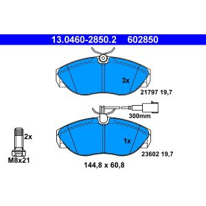 Bremsbelagsatz, Scheibenbremse ATE 13.0460-2850.2