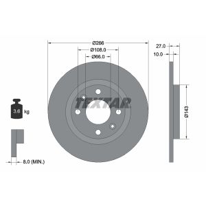 Disque de frein TEXTAR 92029900 avant, plein, 1 pièce