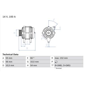 Lichtmaschine, Generator BOSCH 0 986 047 280