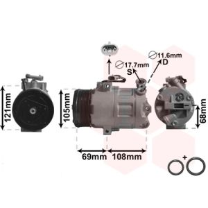 Compresseur de climatisation VAN WEZEL 3700K358