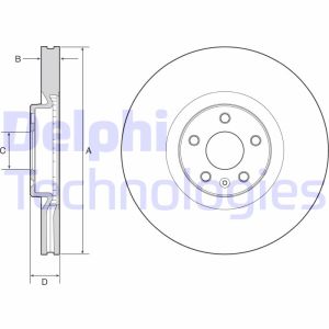 Disco freno DELPHI BG9231C anteriore, ventilato, altamente carbonizzato, 1 pezzo