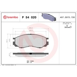 Levyjarrun jarrupalasarja BREMBO P 54 020