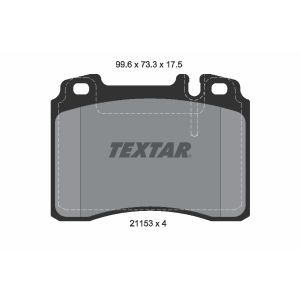 Kit de plaquettes de frein, frein à disque TEXTAR 2115307, Avant