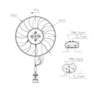 Ventilador, arrefecimento do motor NRF 47969