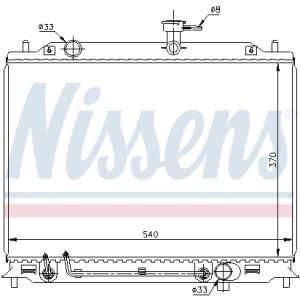 Radiador, refrigeración de motor NISSENS 67504