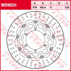 Disque de frein TRW MSW231, 1 pièce