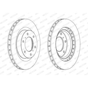 Remschijf FERODO DDF1757C voorkant, geventileerd, 2 stuk