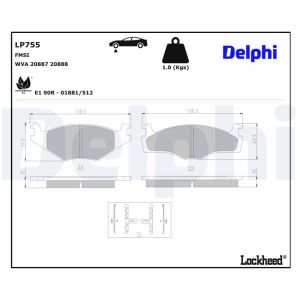 Levyjarrun jarrupalasarja DELPHI LP755