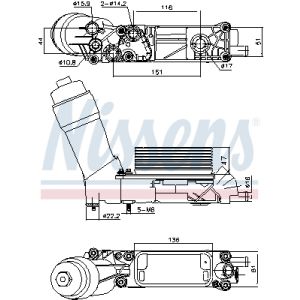 Refroidisseur d'huile, huile moteur NISSENS 91335