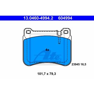 Bremsbelagsatz ATE 13.0460-4994.2, Vorne