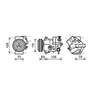 Compresor, aire acondicionado AVA COOLING OLAK616