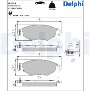 Kit pastiglie freno anteriore per Peugeot 206