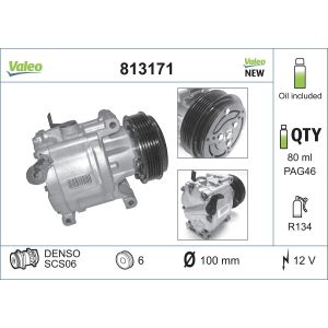 Compressor, ar condicionado VALEO 813171