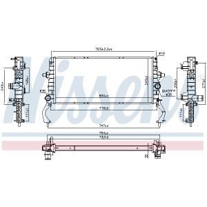 Radiador, refrigeración de motor NISSENS 606801