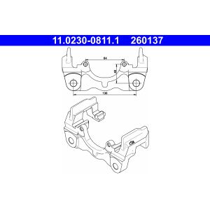 Supporto, pinza freno ATE 11.0230-0811.1