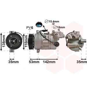 Compressor, ar condicionado VAN WEZEL 0600K393