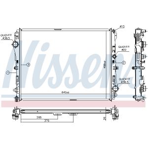 Radiator, motorkoeling NISSENS 627023